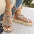 ieftine Mocasini de Damă-Pentru femei Sandale Slip-On-uri Boho Sandale cu platformă Pantofi de confort Zilnic Plajă Piatră Semiprețioasă Toc Drept Vârf rotund Vacanță Casual Confortabili Luciu PU Loafer Negru Kaki