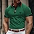 cheap Classic Polo-Men&#039;s Polo Shirt Golf Shirt Casual Sports Ribbed Polo Collar Short Sleeve Fashion Basic Color Block Cow Patchwork Embroidered Summer Regular Fit Red Blue Green Polo Shirt