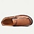 preiswerte Herrenpantoletten &amp; -slipper-Herren Vintage Loafer aus braunem Leder mit perforiertem Design und Reißverschluss