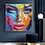 Недорогие Абстрактные картины-ручная роспись красочные картины на лицо женщина лицо живопись на холсте граффити девушка настенное искусство современный декор абстрактный портрет произведение искусства без рамки