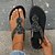 ieftine Sandale de Damă-Pentru femei Sandale Boho Zilnic Toc Drept Vârf deschis Casual Imitație Piele Loafer Negru Mov