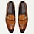 abordables Chaussures Sans Lacets &amp; Mocassins Homme-mocassins homme vintage cuir marron richelieu pompon