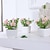 abordables Flores artificiales y floreros-Mini planta en maceta de flor de durazno artificial para una delicada decoración del hogar