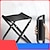 abordables accesorios de pícnic y camping-silla plegable portátil para exteriores: taburete táctico para pescar, viajar, acampar, hacer caminatas; resistente, liviano y compacto para hacer cola o acampar