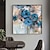 abordables Peintures fleurs/botaniques-Peinture à l&#039;huile faite à la main toile mur art décoration moderne abstrait bleu rose fleur pour la décoration intérieure roulé sans cadre peinture non étirée