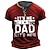 cheap Men&#039;s Henley T Shirt-Father&#039;s Day papa shirts Festival It&#039;S Me Hi. I&#039;M The Dad It&#039;S Me Letter Quotes &amp; Sayings Dad Henley Street Style Men&#039;S 3d Print T Shirt Tee Casual Dads Gifts Red Blue Green Summer Spring Apparel