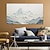 cheap Abstract Paintings-Hand painted 3D White Snow Mountain Painting on Canvas handmade Plaster Style Textured Wall Art painting hand painted  Wabi-Sabi oil painting for Living Room Boho Modern Trendy Home Decoration