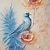 お買い得  花/植物画-手作りのオリジナル青い鳥の油絵キャンバス動物の壁アート装飾厚い質感の抽象的な羽の絵画家の装飾用ストレッチフレーム付き/内側のフレームなしの絵画