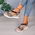 billige Sandaler til kvinder-Dame Sandaler Wedge-sandaler Komfort Sko Daglig Strand Kile Kigge Tå Ferie Komfort PU Hjemmesko Sort
