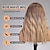Χαμηλού Κόστους Συνθετικές Trendy Περούκες-ξανθιά περούκα με κτυπήματα ξανθές καστανές κυματιστές περούκες για γυναίκες, σγουρή συνθετική περούκα μαλλιών με μήκος μέχρι τους ώμους για πάρτι καθημερινή χρήση 18 ιντσών