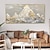 cheap Landscape Paintings-Handpainted White Snow Mountain Art On Canvas Gold Texture Painting Abstract Landscape Oil Painting Wall Art Minimalism Spiritual Decor No Frame