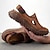 voordelige Herensandalen-leren herensandalen retro handgemaakte schoenen sandalen met gesloten neus ademend mesh wandelen casual dagelijks comfortabel loafer beige / wit zwart geel lente herfst