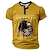 tanie męska koszulka typu henley-Męskie Koszula Henley Graficzny Flaga Litera Henley Odzież Druk 3D Codzienny Krótki rękaw Nadruk Przycisk w dół Moda Designerskie Wygodny