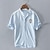 cheap Cotton Linen Shirt-Men&#039;s Shirt Cotton Linen Shirt White Cotton Shirt Casual Shirt White Navy Blue Light Blue Short Sleeve Anchor Band Collar Summer Casual Daily Clothing Apparel