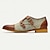 olcso Férfi prémium cipők-Férfi Szerzetes cipő Bullock cipő Bőr Olasz teljes kiőrlésű marhabőr Csúszásmentes Tépőzár Fém csat Barna Színes