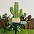 cheap Sculpture &amp; Landscape Lights-Solar Cactus Decorative Light Outdoor Garden Courtyard Light Simulation Plant Ground Insertion Light Waterproof Lawn Light 1PC
