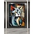رخيصةأون رسومات حيوانات-لوحة قطة مرسومة يدويًا من قماش بابلو بيكاسو لوحات فنية جدارية تجريدية حديثة لديكور المنزل لغرفة المعيشة بدون إطار