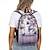 cheap Graphic Print Bags-Women&#039;s Backpack School Bag Bookbag School Outdoor Daily Flower Polyester Large Capacity Lightweight Durable Zipper Print Blue Light Purple Purple