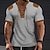 cheap Men&#039;s Casual T-shirts-Men&#039;s T shirt Tee Henley Shirt Tee Short Sleeve Shirt Tee Top Color Block Stand Collar Street Vacation Short Sleeve Lace up Patchwork Clothing Apparel Fashion Designer Basic