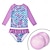 tanie Dzieci-strój kąpielowy dla dziewczynki z piłką plażową, różowy, czapka, strój kąpielowy dla dzieci, podwiązka z wysoką gumką, komplet dwuczęściowy
