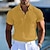 levne klasické polo-Pánské Golfová košile golfové pólo Práce Ležérní Klopa Klasický Krátký rukáv Základní Moderní Pevná barva Tlačítko Kapsy Jaro léto Běžný Černá Bílá Žlutá Vodní modrá Golfová košile