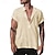 tanie Koszule bawełniane i lniane-Męskie Koszula lniana koszula Codzienna koszula Bawełniana koszulka Czarny Biały Żółty Krótki rękaw Równina Stójka Lato Ulica Hawajskie Odzież