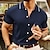 cheap Knit Polo Sweater-Men&#039;s Business Polo Golf Polo Business Casual Lapel Short Sleeve Fashion Office Solid / Plain Color Button Front Summer Royal Blue Brown Apricot Business Polo
