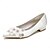 voordelige Bruiloftsschoenen-Dames bruiloft Schoenen Valentijnscadeaus Witte schoenen Bruiloft Feest Valentijnsdag Bruiloft flats Strass Satijnen bloem Platte hak Gepuntte Teen Elegant leuke Style Luxueus Satijn Leegloper Wit