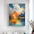 billiga Landskapsmålningar-handgjorda färgglada berg abstrakt landskap natur soluppgång molnig utsikt landskap väggkonst heminredning för vardagsrum utan ram