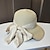 cheap Party Hats-Hats Headwear Acrylic / Cotton Straw Bucket Hat Straw Hat Sun Hat Casual Holiday Elegant Retro With Ribbons Pure Color Headpiece Headwear