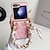 cheap Samsung Cases-Phone Case For Samsung Galaxy Z Flip 5 Z Flip 4 Z Flip 3 for Women Girl with Wrist Strap Shockproof TPU Metal PU Leather
