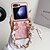 abordables Carcasas Samsung-teléfono Funda Para Samsung galaxia Z Flip 6 Z Flip 5 Z Flip 4 Z Flip 3 para mujer niña con correa de muñeca Antigolpes TPU Metal Cuero de PU
