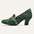 זול נעלי עקב לנשים-בגדי ריקוד נשים עקבים נעלי חתונה לבש נעליים מפלגה תחרה עקב קצר עקב פנטזיה בוהן עגולה אלגנטית פאנק תחרה עור לואפר ירוק