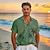 abordables Chemises imprimées pour hommes-Graphic Hawaïen Mode Décontractée Homme Chemise Chemise Lin Chemise boutonnée du quotidien Hawaïen Vacances Printemps &amp; Automne Revers Manche Courte Bleu, Vert, Gris S, M, L 55%Lin 45%coton Chemise