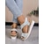 baratos Sandálias de mulher-Mulheres Sandálias Sapatos Confortáveis Diário Calcanhar escondido Ponta Redonda Vintage Moda Conforto Caminhada Borracha Velcro Branco Azul Claro