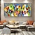 billiga Oljemålningar-mintura handgjord abstrakt ko aniaml oljemålningar på duk väggkonstdekoration modern tecknad bild för heminredning rullad ramlös osträckt målning