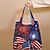 billige Håndtasker og net-Dame Posetaske Skuldertaske Hobo Bag polyester Handle ind Daglig Ferie Tryk Stor kapacitet Foldbar Letvægt Amerikansk flag Hvid / Blå Blå