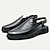 abordables Sandalias de hombre-Hombre Sandalias Zapatos romanos Cuero PU Transpirable Cómodo Antideslizante Hebilla Negro Marrón