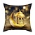baratos Capa de almofada de férias-Ramadan eid mubarak almofadas decorativas capa 1 peça capa de almofada quadrada macia fronha para quarto sala de estar sofá cadeira dourada
