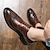 billige Oxfordsko til mænd-Herre Oxfordsko Mode støvler Gang Afslappet Daglig PU Bekvem Ankelstøvler Snøre Sort Brun Forår
