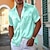 cheap Men&#039;s Button Up Shirts-Men&#039;s Shirt Button Up Shirt Casual Shirt Summer Shirt Beach Shirt Hot Pink White Light Green Gray Short Sleeve Stripes Lapel Daily Vacation Clothing Apparel Fashion Casual Comfortable
