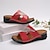 ieftine Sandale de Damă-Pentru femei Sandale Papuci Sandale Platformă Vacanță Călătorie Frunze Piatră Semiprețioasă Pană Vacanță Modă Confortabili Imitație Piele Loafer Negru Alb Rosu