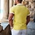 お買い得  ジップポロシャツ-男性用 ポロ ニットポロ アウトドア ビジネス 折襟 半袖 近代の フォーマル 純色 ジッパー 夏 レギュラー イエロー ポロ
