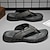 cheap Men&#039;s Sandals-Men&#039;s Leather Sandals Summer Sandals Slippers &amp; Flip-Flops Retro Walking Casual Daily Vacation Beach Comfortable Shoes Dark Grey Dark Brown