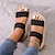 billige Sandaler til kvinner-kvinners kile plattformsandaler tilfeldig åpen tå elastisk bånd slip-on sko tilfeldig sommer utendørs sandaler for ferie svart khaki