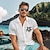 cheap Men&#039;s Printed Shirts-Men&#039;s Casual Shirt Beach Shirt Tortoise Hawaiian Comfortable Shirt Causal Casual Daily Summer Turndown Shirt Collar Short Sleeve White Linen Cotton Blend Shirt
