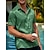 billige skjorte med knapper til mænd-Herre Skjorte Button Up skjorte Casual skjorte Sommer skjorte Strandtrøje Gul Lysegrøn Blå Mørkegrøn Kortærmet Stribe Knaphul Daglig Ferierejse Tøj Mode Afslappet Bekvem