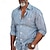 billige mænds fritidsskjorter-Herre Skjorte Button Up skjorte Casual skjorte Sommer skjorte Strandtrøje Blå Langærmet Stribe Aftæpning Hawaiiansk Ferie Lomme Tøj Mode Afslappet Bekvem
