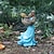 Недорогие Садовый декор-Кормушка для птиц из смолы с девушкой в синем платье, уличное декоративное украшение для двора, лужайки, сада, патио