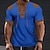cheap Men&#039;s Casual T-shirts-Men&#039;s T shirt Tee Tee Short Sleeve Shirt Tee Top Color Block V Neck Street Vacation Short Sleeve Lace up Patchwork Clothing Apparel Fashion Designer Basic